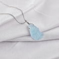thumbnail image 4 of QNAVIC Natural Raw Aquamarine Rough Stone Handmade Dainty Pendant Necklace for Women, Healing Chakra Crystals, Birthstone Jewelry, Rhodium Plated 925 Sterling Silver 20 inch, Birthday Gift, 4 of 5