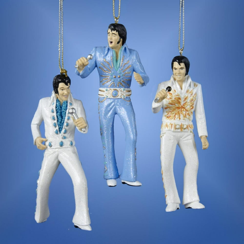 Club Pack of 12 Elvis Presley in a Jumpsuit Christmas Ornaments 4.5