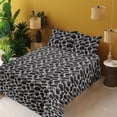 thumbnail image 2 of Stone Print Sheet Set, Boulder Rock Coastal Nature View Sand Beach Real Life Image Pattern, Fitted & Flat Sheet with Pillowcase Bedding Accent 4 Pcs Set, Calking, Dark Grey and Dimgray, by Ambesonne, 2 of 5