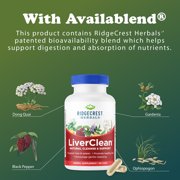 RidgeCrest Herbals LiverClean, Natural, Herbal Liver Support Supplement with Blessed Thistle Herb, Dandelion, Barberry, Wild Yam, Detox and Cleanse Support Formula, Healthy Bile (60 Caps, 30 Serv)