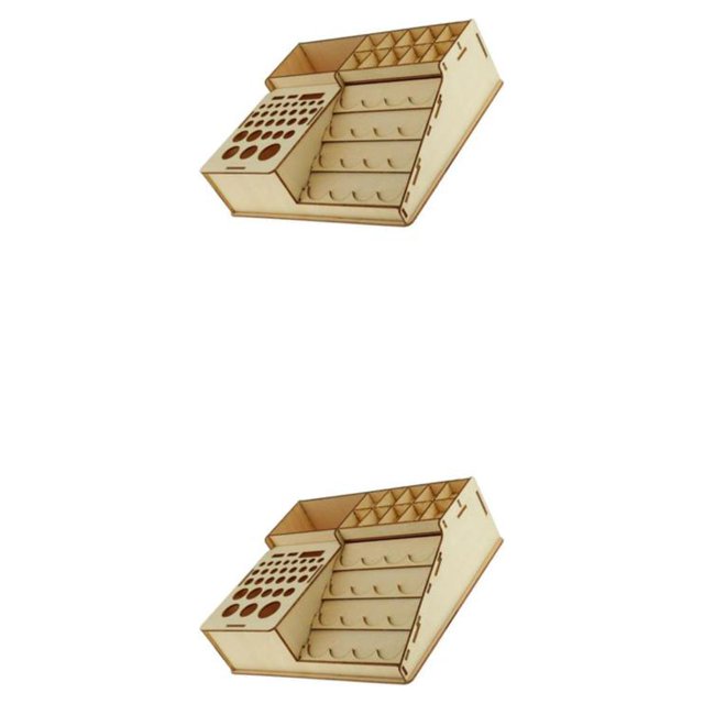 Kearding Wooden Epoxy Tools Storage Holder Paint Bottles Model Rack Organizer 225x266x67mm 2Conjunto