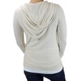 thumbnail image 3 of Ms Lovely Ultra Soft Women's Sleep and Lounge Zip-Up Sweatshirt with Hoodie - Nude/Beige Large, 3 of 4