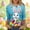 Sky Blue, variant on Kctiaxy 3/4 Length Sleeve Womens tops Happy Easter Graphic Crew Neck T-Shirt Fashion Casual Loose Fitting Top Festival Pullover Tees