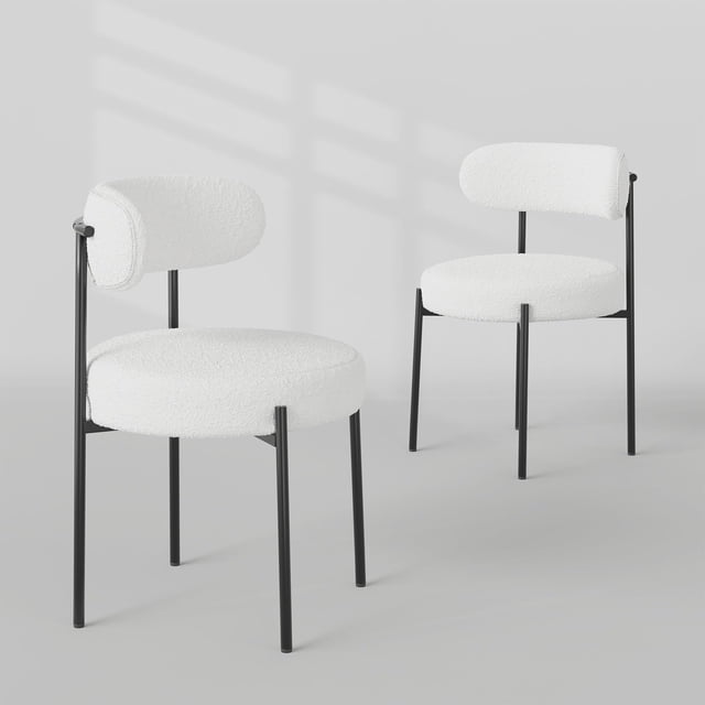 Yeshouse juego de 2 sillas de comedor tapizadas en chenilla, con respaldo acolchado, diseño moderno de tela suave, ideales para sala, cocina, comedor o decoración de apartamentos