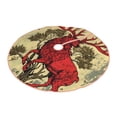 thumbnail image 2 of Bingfone Christmas Tree Skirt Mat Christmas Decoration Interior 48" -Mythical Red Stag Illustration, 2 of 6