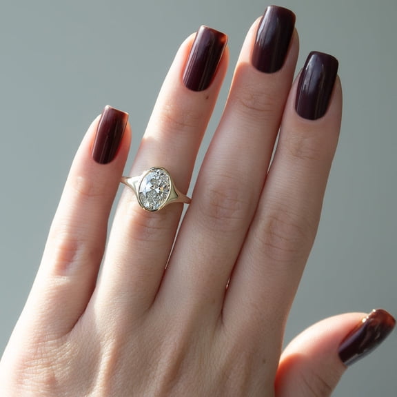 Solitaire Brilliance 2CT Oval Moissanite Bezel Solitaire Engagement Ring for Women 10k Yellow Gold Ring Size 4