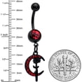 thumbnail image 3 of Body Candy Womens 14G 316L Steel Black Navel Ring Piercing Moon Rose Gothic Mens Dangle Belly Button Ring, 3 of 7