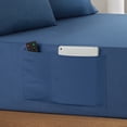 thumbnail image 3 of Urban Shop Double Sided Tech Pocket Fitted Sheet with Pillowcase, Twin/XL, Navy, 3 of 7