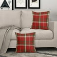 thumbnail image 3 of Red Green Christmas Plaid Pillow Covers 16x16 Set of 2 Xmas Buffalo Tartan Print Holiday Decorative Throw Pillows Outdoor Pillowcase Square Linen Farmhouse Cushion Case Decor for Couch Sofa Bed, 3 of 5
