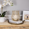 thumbnail image 2 of Northlight Basket Style Iron Pillar Candle Holder - 9.5" - Gold Finish, 2 of 6