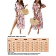 thumbnail image 2 of Uhndy Hawaiian Fall Half Sleeve Holiday Dresses For Women Floral Print Side Split Long Maxi Boho Dress Evening Party Beach Sundress, 2 of 5
