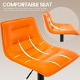 thumbnail image 6 of Bar Stools Set of 2, Adjustable Swivel PU Leather Barstools with Back Counter Height Barstools Airlift Curved Bar Chairs for Kitchen Dining Cafe, Orange, 6 of 10