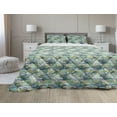 thumbnail image 1 of Floral Comforter & Sham Bedding Set, Water Lily Flowers and Leaves on Wetland Themed Background Colored in Cold Tones, 3 pcs Duvet Set Microfiber Filling Quilt, 5 Sizes, Multicolor, by Ambesonne, 1 of 4