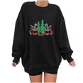 thumbnail image 1 of Gibobby Sudadera Navidad mujer Suéter estampado navideño para mujer: sudadera con capucha informal de tamaño, cálida y acogedora(Negro,G), 1 of 3