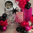 thumbnail image 4 of Balloons Padeady, color rosa intenso y negro, 30 unidades, 30 cm, con cintas, 4 of 9