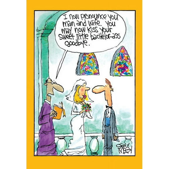 Nobleworks Kiss Bachelor Goodbye Funny / Humorous McCoy Bros Wedding / Marriage Congratulations Card