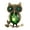 Green, variant on Golden Tone Emerald Green Colored Crystal stone Owl Bird Brooch Pin (Green)