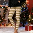 thumbnail image 2 of QIUOMBBP Women's Christmas Leggings Striped Printed Yoga Pants High Waisted Tummy Control Activewear Workout Leggings, Khaki, XL, 2 of 10