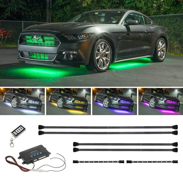 LEDGlow 4pc Million Color Wireless LED Underbody Lighting Kit & 2pc Interior Light Kit Walmart