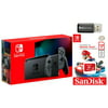 Nintendo Switch 32GB Gray Console with Sandisk 128GB MicroSD Card and MicroSD Card Reader Bundle
