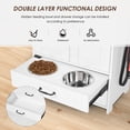 thumbnail image 3 of Pet Food Storage Cabinet with Hidden Pull-Out Bowls & Stainless Steel Dishes - Adjustable Feeding Station for Medium Dogs, 3 Hooks, Anti-Tip Design, Compact White Cabinet with Easy-Clean Surfaces, 3 of 8