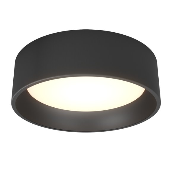 Artika Alton Modern LED Flush Mount Ceiling Light Fixture, Black