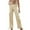 Beige, variant on Womens Wide Leg Cargo Pants Fashion Solid Color Elastic Waisted Pocket Drawstringfull Length Pants Olive Green