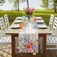 thumbnail image 4 of Table Runners 72 Inches Long Dress Scarves, Pink Flowers Farmhouse Kitchen/Dining Table Runner, Coffee Tablerunners, Spring Floral Elegant Pastoral Wooden 16x72 Inch, 4 of 9