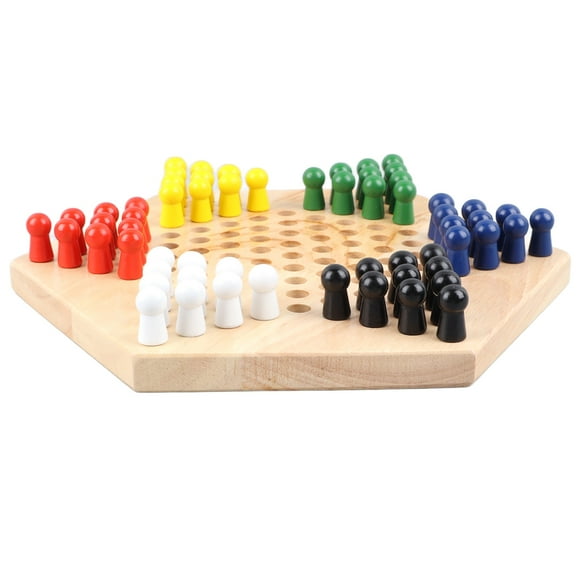 Chinese Checkers Game Play, Wooden Material Chinese Checkers Set  with Chess Pieces for Home Travel Trip Camping