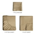 thumbnail image 3 of CGK Linens 3-Piece Ultra Soft & Comfy Hotel Luxury Sheet Set - Twin Size Cooling Bed Sheet Fits 8"-16" Mattresses, Beige, 3 of 7