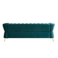 thumbnail image 5 of Luxurious 87.4" Tufted Velvet Sofa in Rich Green - Modern Living Room Couch with Gold Metal Accents, High-Density Foam, and Flared Arms - Elegant & Comfortable 3-Seater for Ultimate Relaxation, 5 of 12