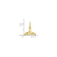 thumbnail image 3 of 10K Yellow Gold Polished Mini Whale Tail Charm Pendant, 15 x 13 mm, 3 of 6