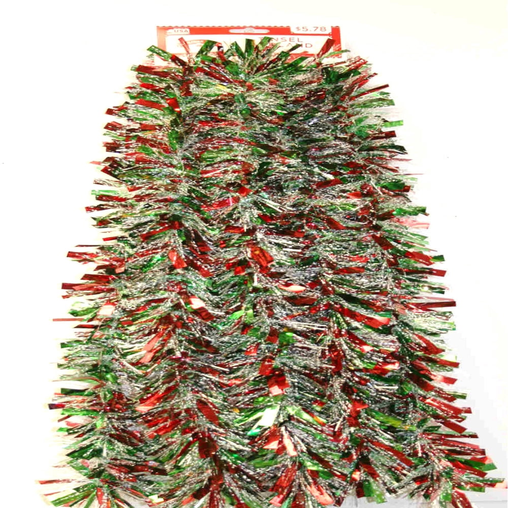 12' Wide Cut Red, Green, and Snowstorm Christmas Garland