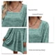 thumbnail image 5 of Túnica verde de verano para fiestas y oficina, vestido escalonado de manga larga con escote cuadrado XL, 5 of 6