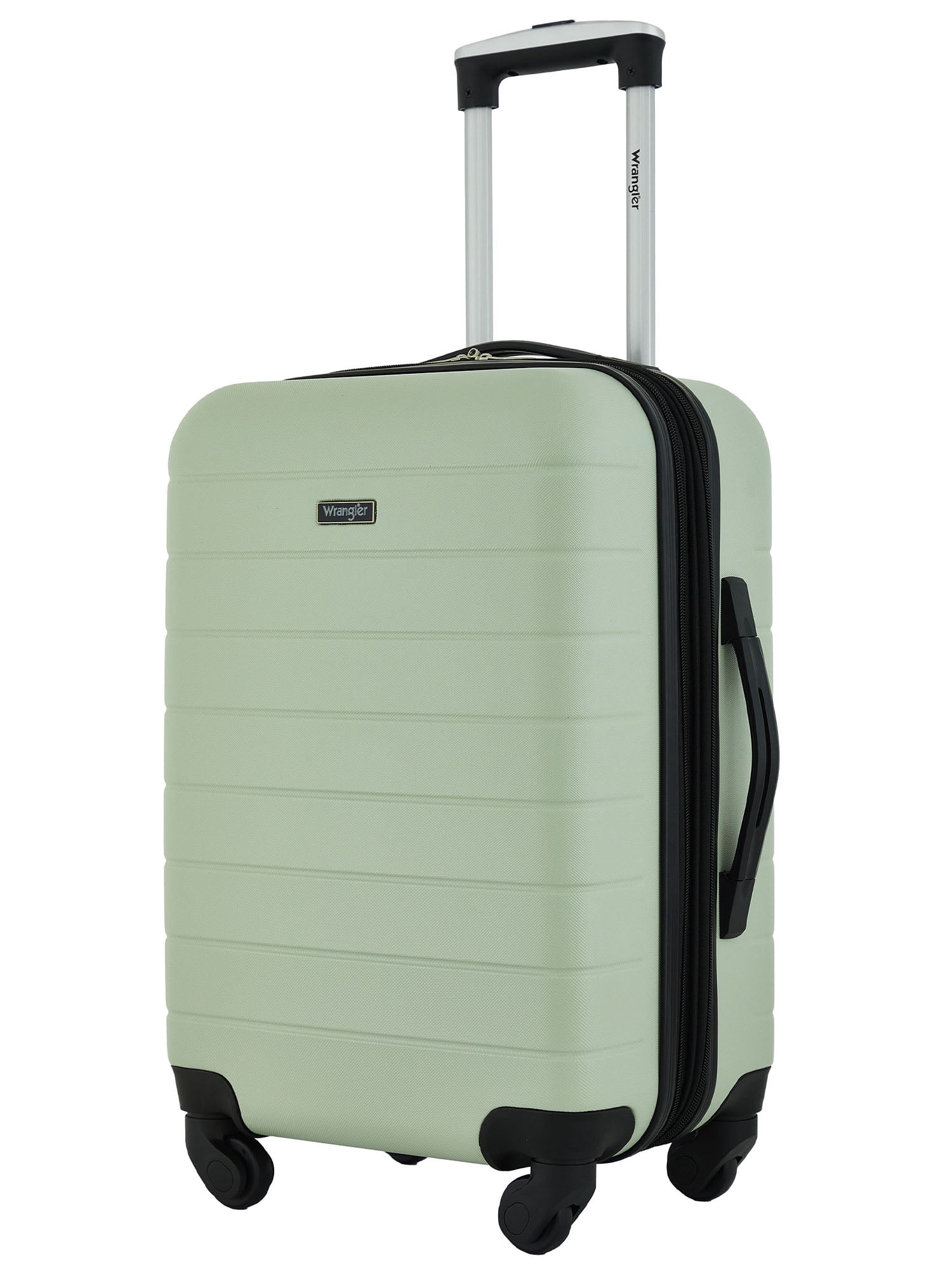 Wrangler 2-Piece Expandable Rolling Hard Side Carry-on Spinner Set with Cup Holder, Desert Sage