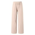 thumbnail image 5 of NOLDARES Women's Baggy Sweatpants with Pockets, Wide Leg Yoga Pants Cozy Lounge Pants Casual Loose Jogger(Beige,M), 5 of 6
