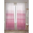 thumbnail image 5 of Sheer Curtains 108 Inches Long 2 Panels Set for Living Room, Pink White Ombre Semi Sheer Curtains for Windows, Romantic Funny Abstract Striped Lines Voile Window Treatments Rod Pocket Curtain, 5 of 7