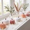 thumbnail image 5 of EDHITNR 12pcs 6cm Velvet Pumpkin Ornaments, Fall Thanksgiving Tree Hanging Decor 3 Color Sets, Autumn Harvest Home Decoration Soft Fabric Mini Pumpkins, 5 of 6