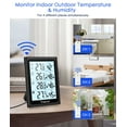 thumbnail image 3 of Geevon Weather Stations Wireless Indoor Outdoor Thermometer with 3 Outdoor Sensors, Large LCD Display Digital Temperature Humidity Gauge with Backlight (LCD Display), 3 of 9