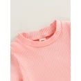 thumbnail image 6 of Wassery Baby Boys Girls Summer Rompers 6M 12M 18M 24M Infant Short Sleeve Crew Neck Solid Color Ribbed Jumpsuits, 6 of 9