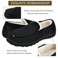 thumbnail image 3 of NCCB Men's Slippers Mens Moccasin Slippers with Memory Foam Fuzzy Faux Fur House Slippers Indoor Outdoor Bedroom Shoes Black 8, 3 of 6