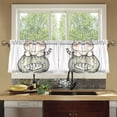 thumbnail image 4 of Yayeee Kitchen Curtains Tier Set of 2 Light Filtering 57"x24" Over Sink Window Panels, Green Cute Cat, 4 of 7