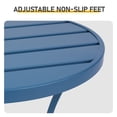 thumbnail image 5 of Outdoor Round Side Table, Navy Blue Powder-Coated Metal Frame, Adjustable Non-Slip Feet, Compact End Table, for Patio Balcony Living Room Bedroom, 5 of 7