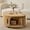 Oak, variant on Spruce & Spring 31.5" Round Lift-Top Coffee Table with Storage, Fluted Drum Table with Sliding Door & Curved Pet Opening, Mid-Century Modern Wood Coffee Table for Living Room and Small Spaces, Walnut