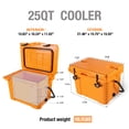 thumbnail image 6 of 25QT Portable Insulated Hard Cooler with Bottle Opener, Cup Holder, Forming Ruler for Travel Beach Camping Fishing (Orange), 6 of 8
