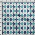 thumbnail image 4 of oneOone Georgette Viscose Turquoise Blue Fabric Check Argyle Diy Clothing Quilting Fabric Print Fabric By Yard 42 Inch Wide, 4 of 5