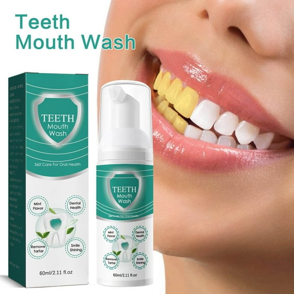 TUITOONM Professional Teeth Brighten Mouthwash 60ml Formula to Remove Stains, Eliminate Calculus, Freshen Breath & Promote Gum Health