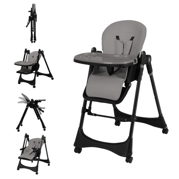 Silla Alta para Bebé FAHKNS 6 en 1 Convertible Plegable Gris
