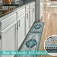 thumbnail image 4 of Teal Bohemian Boho Kitchen Mats for Floor, Green Blue Turquoise Kitchen Rugs Set of 2 Carpet Area Rug, Retro Vintage Farmhouse Boho Kitchen Decor and Accessories Stuff, 17x30 and 17x47 Inch, 4 of 7