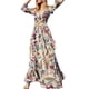 thumbnail image 1 of TRKIYQC Conjuntos de 2 uds de primavera y otoño para mujer, Tops cortos de manga larga con cuello en V y falda acampanada floral larga TRKIYQC moda, 1 of 6